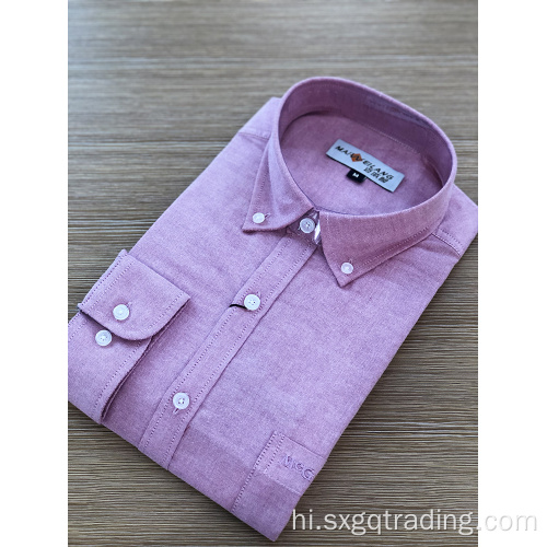 उज्ज्वल रंग बटन-डाउन पुरुष लंबी आस्तीन शर्ट